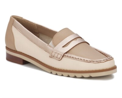 ROS HOMMERSON WINNIE 2 VANILLA COLOR BLOCKED LEATHER PENNY LOAFER 10 M