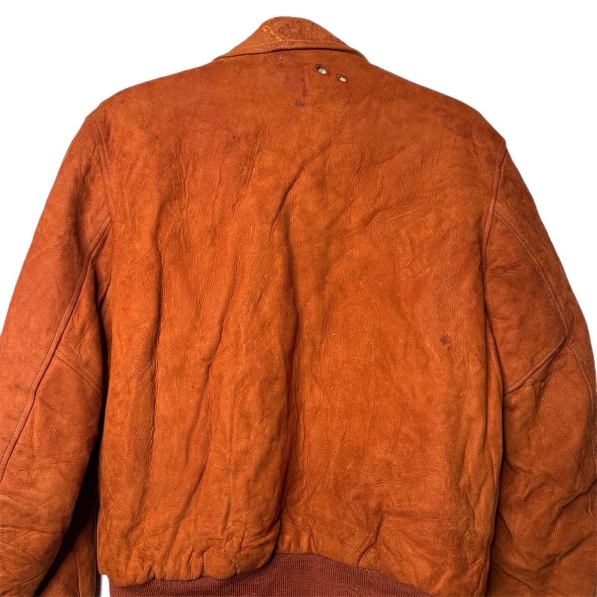 Vintage 1950s Burnt Orange Suede Zip Up Bomber Jacket Size 42 | eBay