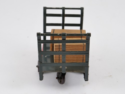 Märklin GBN 1902-1907 Chariot de gare en tôle avec caisses en bois 12 cm RARE - Imagen 9 de 11