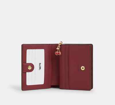 NWT Coach Snap Wallet In Signature Canvas With Cherry Print CZ347