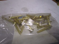 #12-11 x 1-1/2" Flat Head Phillips Sharp Point Plain Brass Wood Screw QTY 25