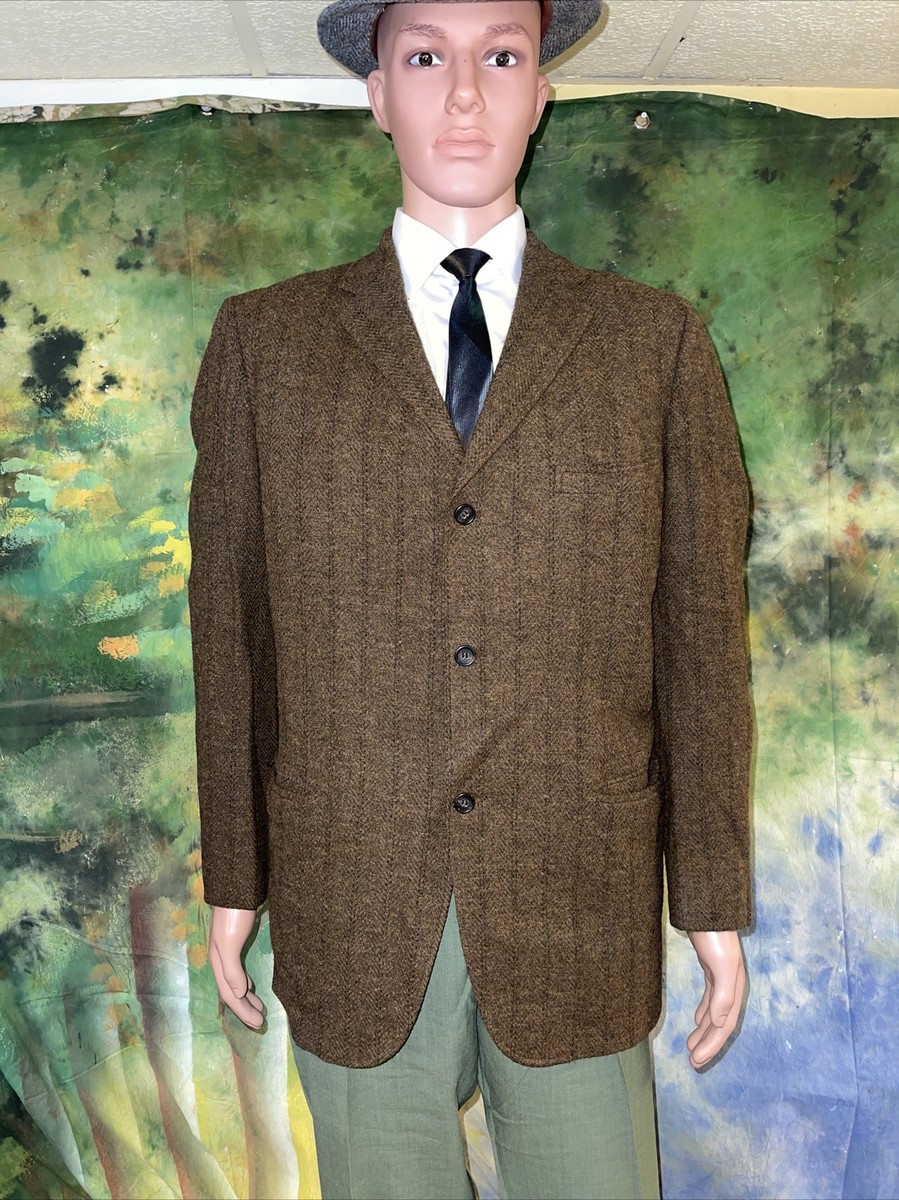 Vintage 1960s Griffon heavy wool brown 3 button sport coat