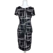 Lulu's women's black and white bodycon midi dress size medium