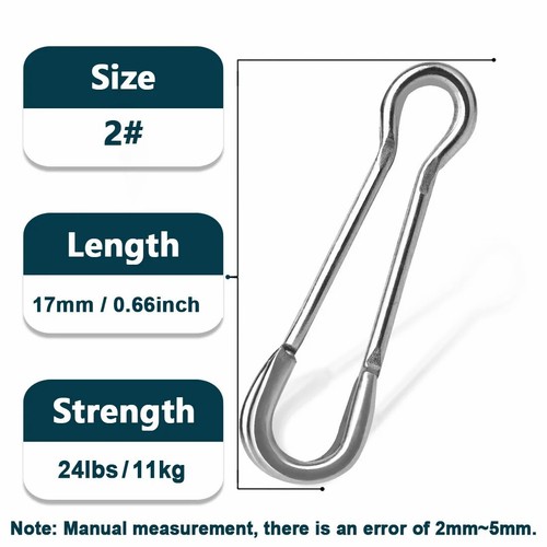 Fishing Snap Connector Hawaii Snap Stainless Steel Fishing Carabiner Quick Chang - Picture 9 of 13