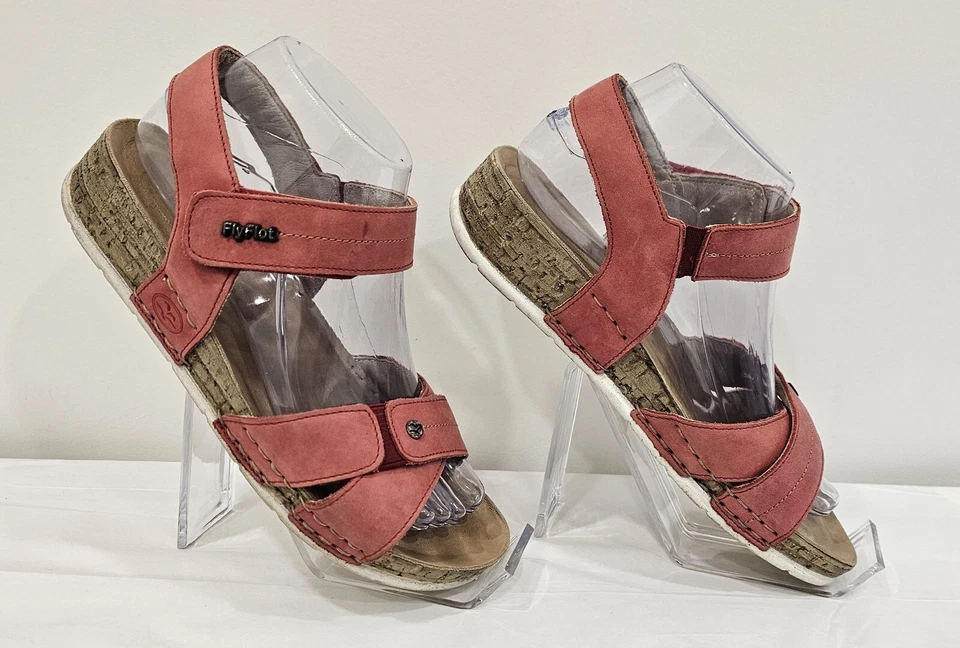 FlyFlot 可调凉鞋 红色 可调解剖 意大利尺寸 EU 38/US 7.5 — 第 3/4 张图片