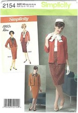 SIMPLICITY 2154 SEWING PATTERN RETRO 1960's JACKET SKIRT SUIT SZ 6-14 NEW UNCUT