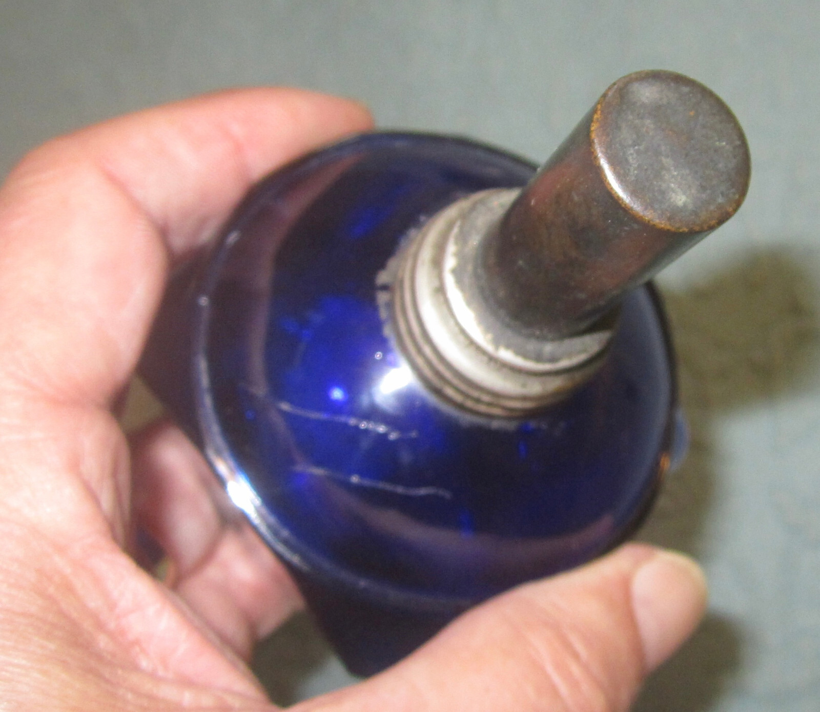 Lot of 2 Antique Glass Table Top Oil Lamps w/ 3 Unrelated Parts, For