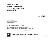 Ersatzteilliste Allradachse ZF APL 345 für div. Traktoren