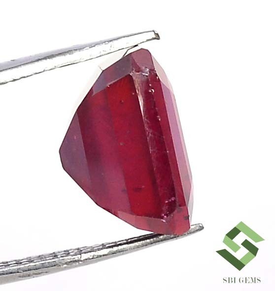 10x8 mm Natural Ruby Octagon Cut 5.59 CTS Deep Red Faceted