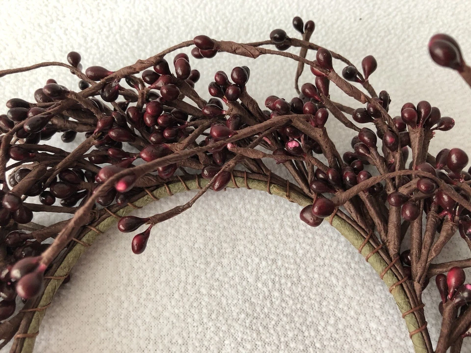 Кольцо для свечи темно-красная ягода для столба свечи венка деревенский декор рукоделие - Изображение 2 из 3