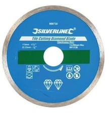 Silverline Tile Cutting Diamond Blade 115x22.23mm Continuous Rim  SIL-868730