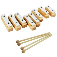 Wooden Chime Set 8 Bar - 8 Solid Wood-Based Chime Bars with Beaters - A-Star