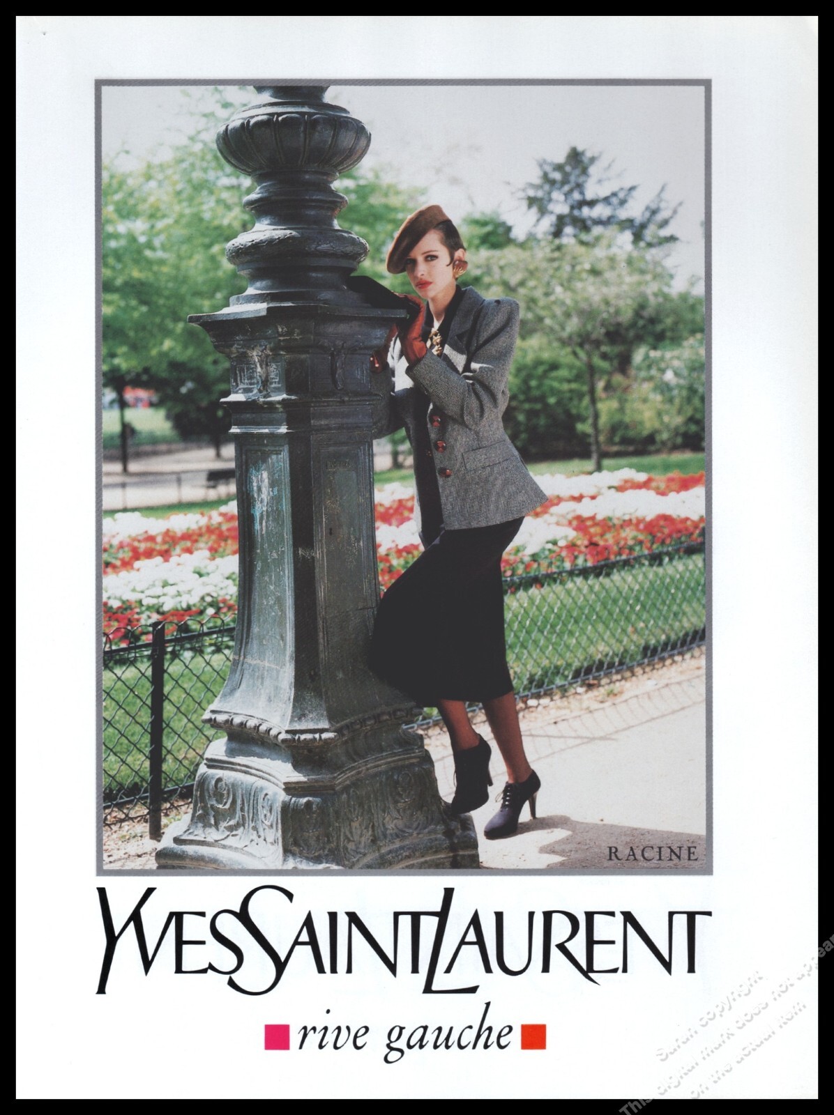 SAINT LAURENT 1990 YSL Tacchi Alti Rivista Stampa Pubblicità Donna Moda Scarpe Gambe Lunghe 1D Spg