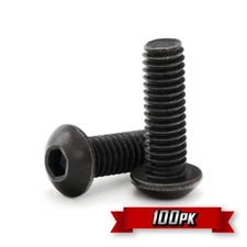 Button Head Socket Cap Screw, 10-32 x 1/4", Black Oxide {100pk}