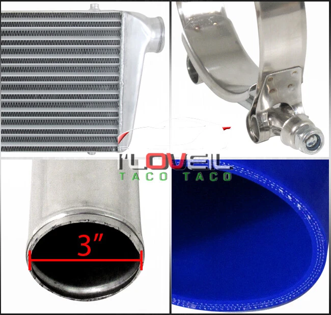 12Pc Diy Mandrel Bent Piping Pipe Kit Blue+Fmic Front Mount Aluminum Intercooler - Изображение 3 из 3