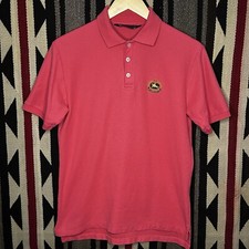 Vintage Burberry Polo Shirt Sz M Pink Short Sleeve USA Made Preowned VTG