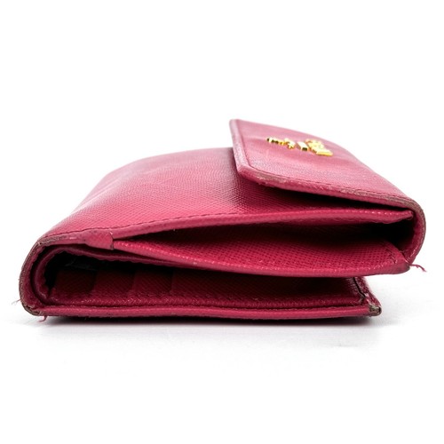 PRADA Bifold Wallet Purse Saffiano Leather Pink #A338 - Picture 4 of 24