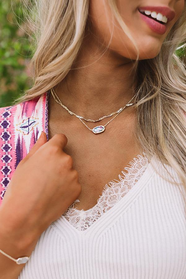Collier Kendra Scott Pendentif œil De Chat Vert Et Or - Rare, Neuf Sans Emballage