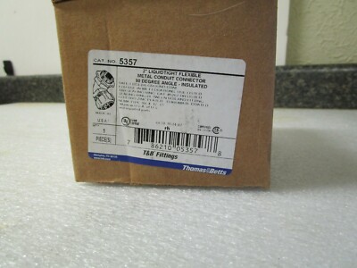 Thomas & Betts 5357 2'' 90° LiquidTight Flexible Metal Connector Insulated - New