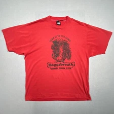 Vintage Hoggsbreath Shirt XL Red Screen Stars Best USA Take It to the Limit Bar