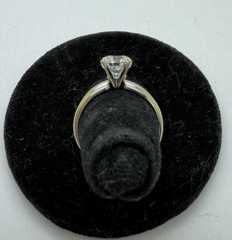 1,2 ct. Anillo de compromiso solitario redondo D Si2 blanco GIA diamante natural Pt 950 Foto 2 de 4