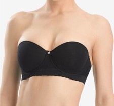 $65 Natori Women's Black Truly Smooth Strapless Underwire Bra Size 32DD