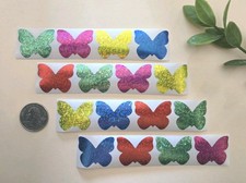 16 Sparkly Butterfly Stickers/Pretty Butterfly Stickers/Spring Summer Stickers