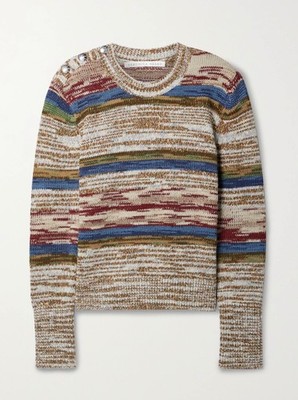 Veronica Beard Pullover Sohani Space Dyed Multicolor mit Glitzergarn silber S 36