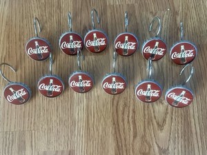 Coca-Cola Shower Curtain Hooks Set Of 12 Bottle Cap Hooks