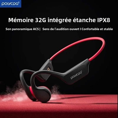 POLVCDG Bone Conduction Headset X7 IPX8 32GB Memory 5.3 Bluetooth Wireless Heads