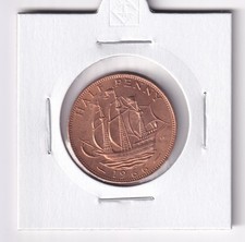 UK GREAT BRITAIN: 1966 HALF PENNY QUEEN ELIZABETH II A/UNC / UNC? COIN #5546