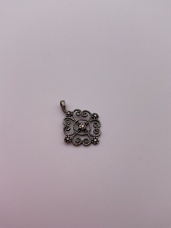 Retired James Avery Lace Cross Charm  Sterling Silver