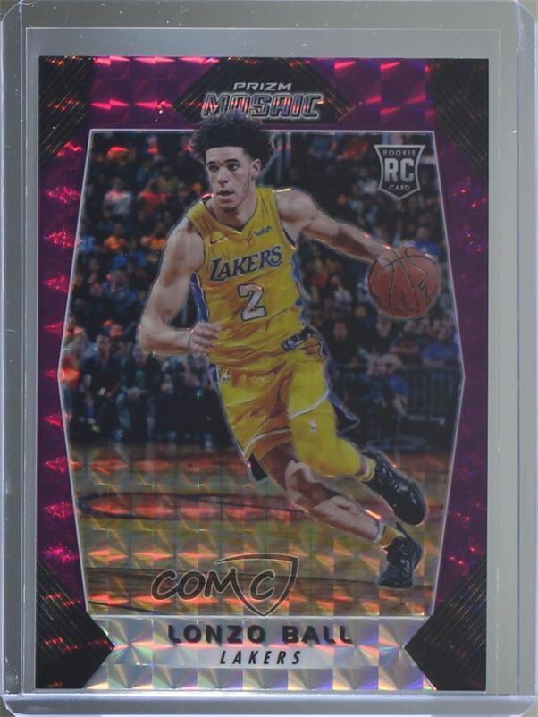 2017-18 Panini Prizm Mosaic Purple 2/99 Lonzo Ball #73 hs9