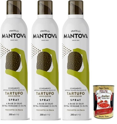 Mantova Spraylegger Olivenöl Extra Vergine Schwarzer Trüffel Spray 3x200ml+Polpa