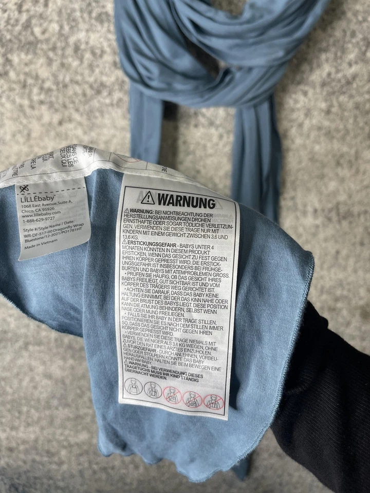 Portabebés LILLEbaby Dragonfly Wrap Azul Algodón Modal Talla XL WR-DF-512-70 Foto 4 de 4