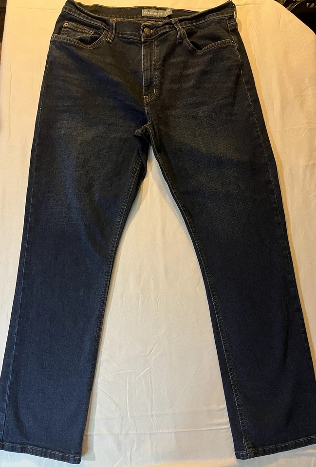 Member’s Mark Men’s Straight Fit Jeans 34x30 Dark Wash Stretch Denim YKK Zip - Image 2 of 4