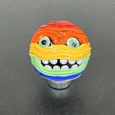 Contemporary Handmade Art Glass Marble 1.45" Rainbow Mummy Sculpted Lampwork MIB