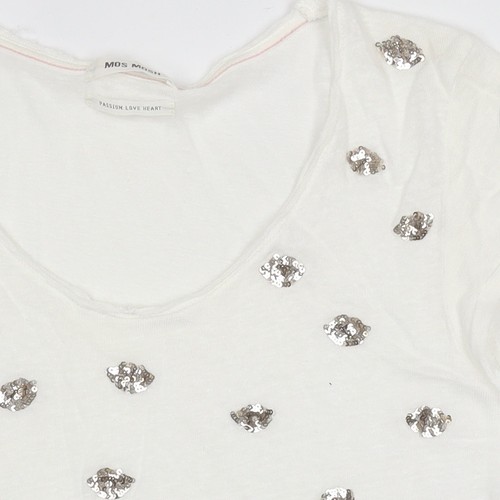 Mos Mosh Women’s White Sequin Linen T-Shirt - S - Picture 7 of 12