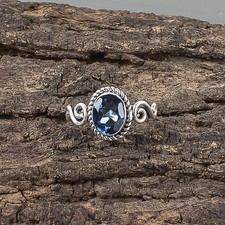 Valentines Sale Natural London Blue Topaz Band New Ring Jewelry Sterling Silver