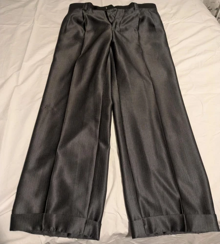 Pantalons robe noire Steve Harvey polyester et rayonne taille 34"x30"