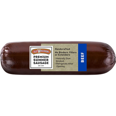 Old Wisconsin Premium Summer Sausage 100% Natural Meat Charcuterie 8 Ounce