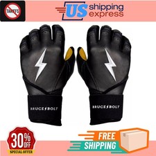   SALE Bruce Bolt Men's Long Cuff Gold Palm Batting Gloves Size S  FreeShipping  