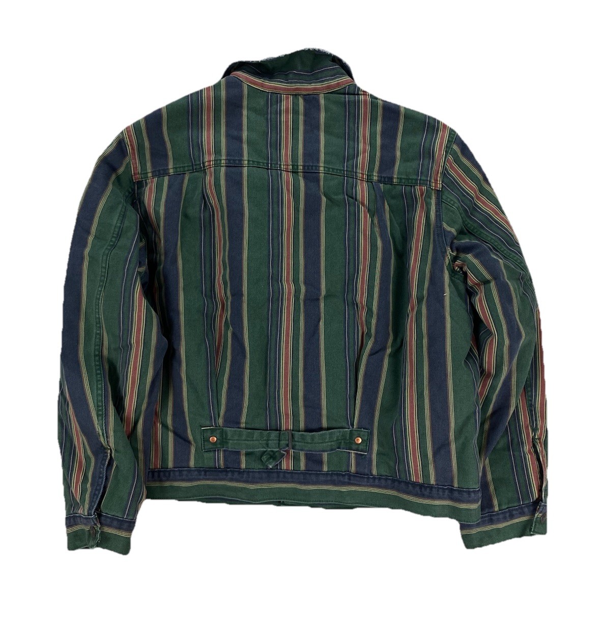 NEW Levi's Strauss Premium Type 1 Sherpa Jacket Python Green Striped Mens Canvas