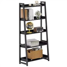 Ladder Shelf, Ladder Bookshelf 5-Tier 74.8in Tall, Industrial Bookcase and Bo...