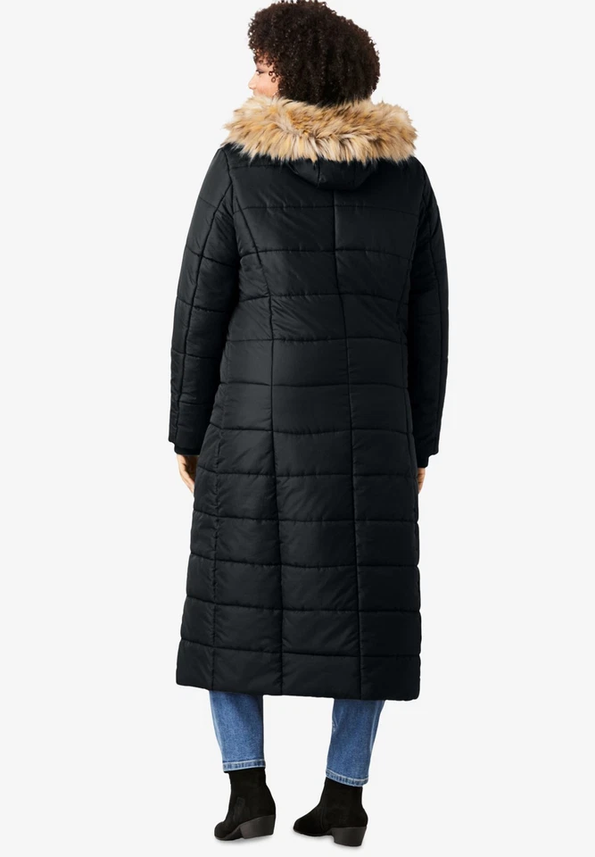 Roaman's Women's Plus Size Plus Size Maxi Length Puffer Coat - Image 4 of 4