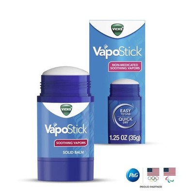 Vicks VapoStick Invisible Solid Balm for Sinus Relief Non-Medicated 1.25 oz.