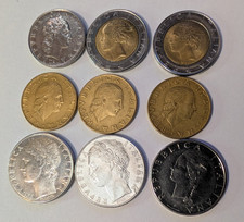 Lot of 9 All  Italian Italy Coins 1973-1984