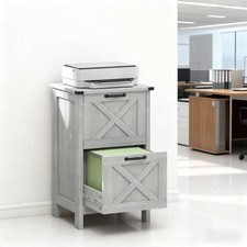 Farmhouse Office Storage Cabinet File Cabinet with 2 Drawers S