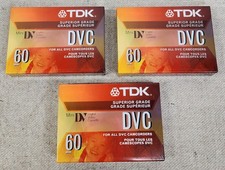 3 NEW SEALED TDK DVM-60ME 60 Minute Mini DV Video Cassettes