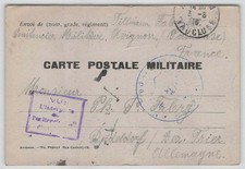 Kriegsgefangenenpost 1. WK (POW) Beleg aus FRANKREICH 1916 nach DUDELDORF 853